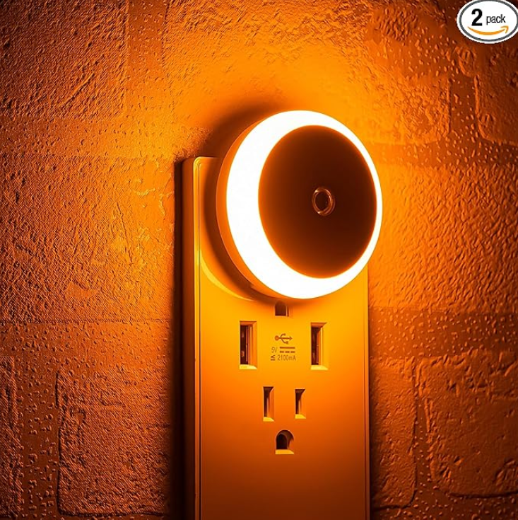 AuraGlow: Smart Plug-In LED Night Light & USB Wall Charger