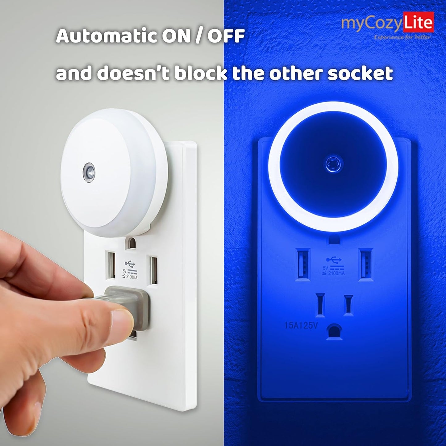 AuraGlow: Smart Plug-In LED Night Light & USB Wall Charger
