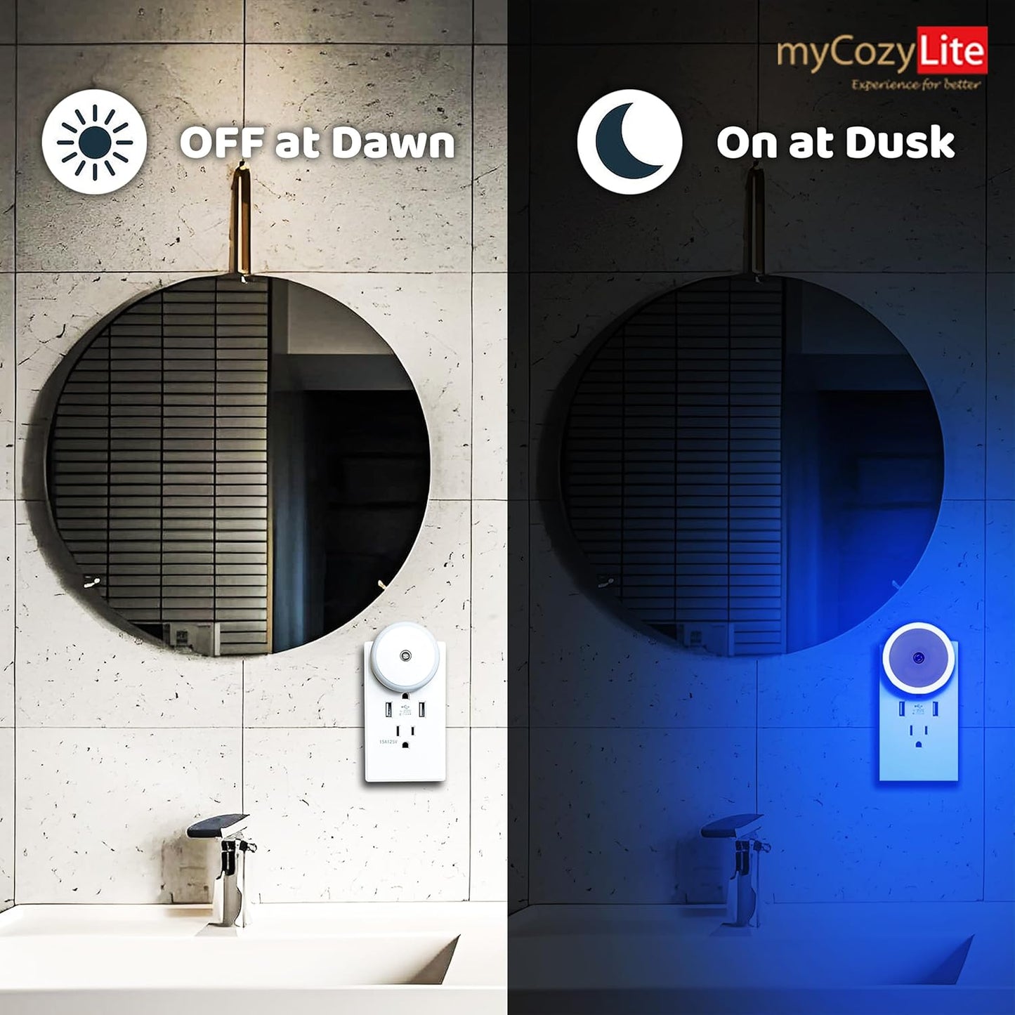 AuraGlow: Smart Plug-In LED Night Light & USB Wall Charger
